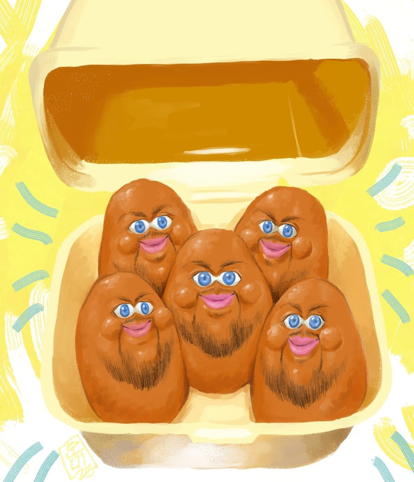 mcnugget buddy and jd vance (real life and 1 more) drawn by fancyrook