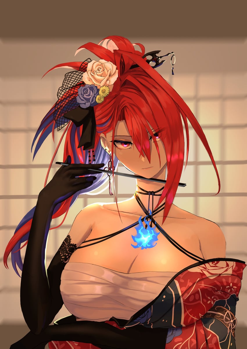 elizabeth rose bloodflame (hololive and 1 more) drawn by brasileiroo