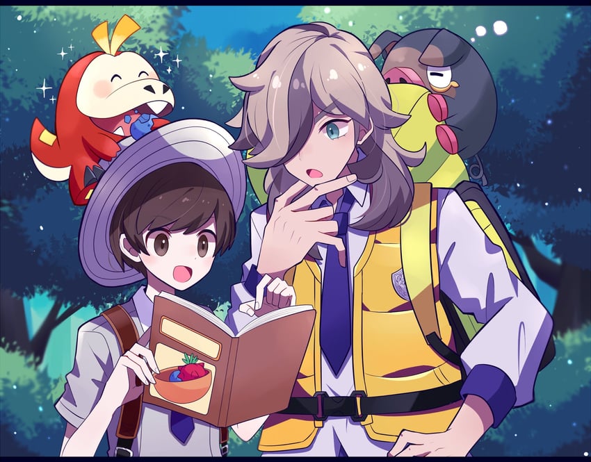 florian, arven, fuecoco, and lechonk (pokemon and 1 more) drawn by motiumai