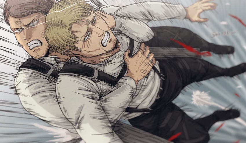 reiner braun and jean kirstein (shingeki no kyojin) drawn by bun_(bbb81bun)