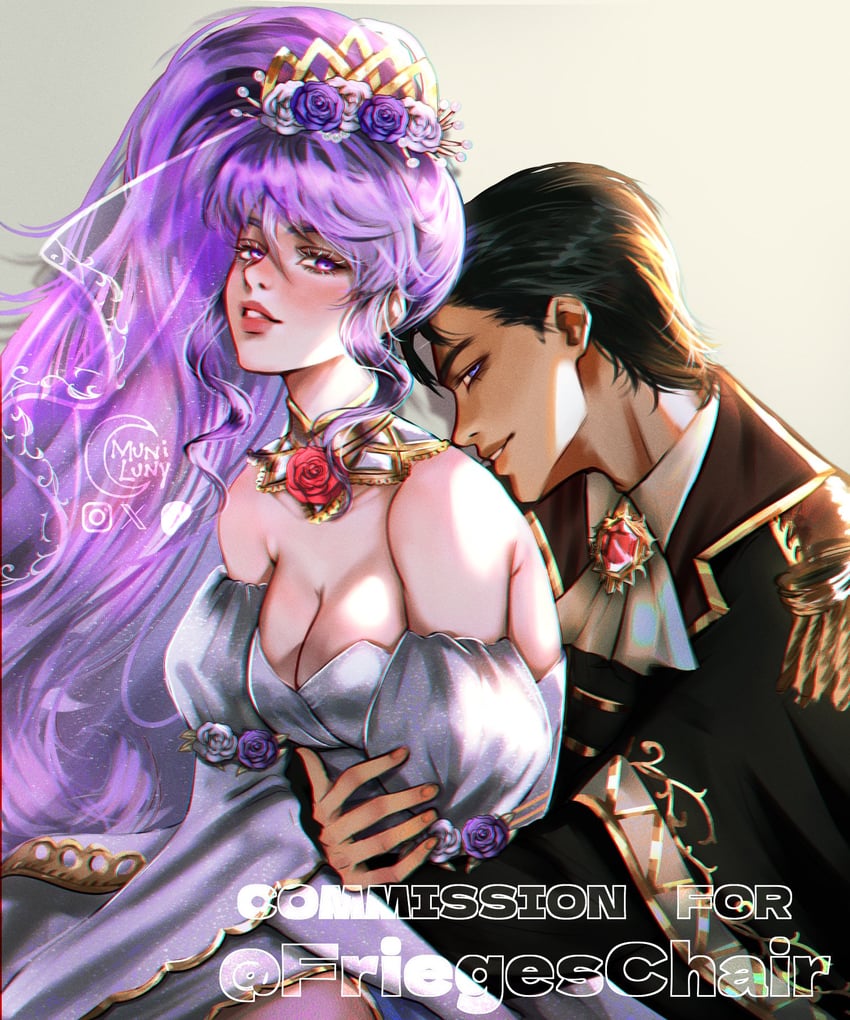 reinhardt and ishtar (fire emblem and 3 more) drawn by moonieashy and muni_luny