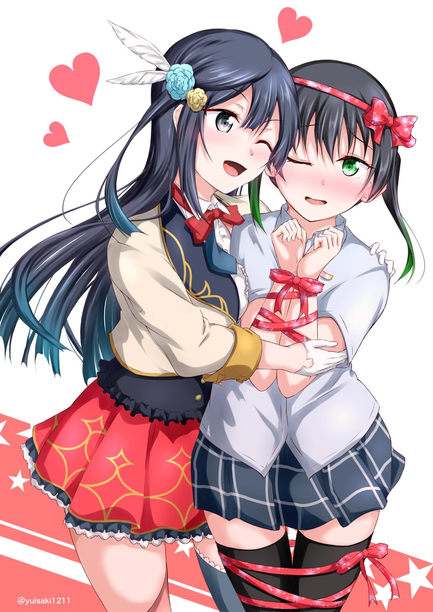 yuki setsuna and takasaki yu (love live! and 1 more) drawn by yuuzaki_takumi