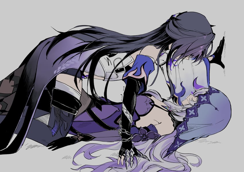 acheron and black swan (honkai and 1 more) drawn by sen_jin_chen