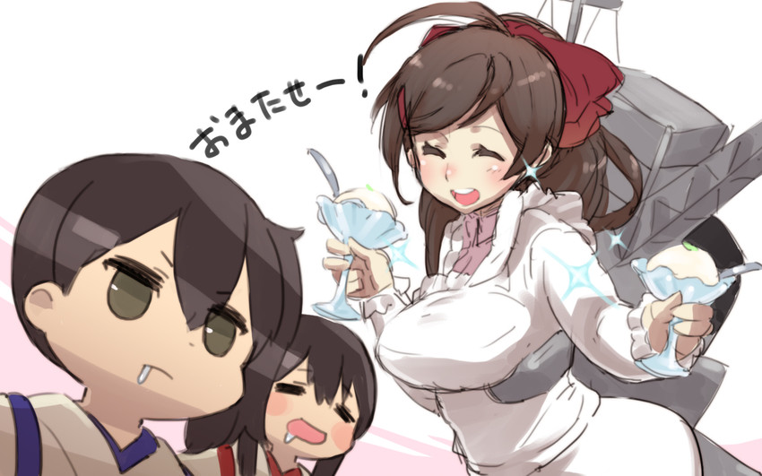kaga, akagi, and mamiya (kantai collection) drawn by tonami_kanji