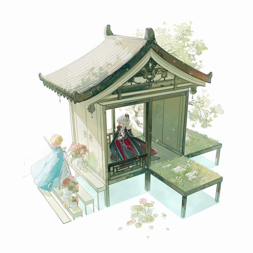 female master, male master, lu wu, dezhou chicken, and fuli chicken (the tale of food) drawn by shuling