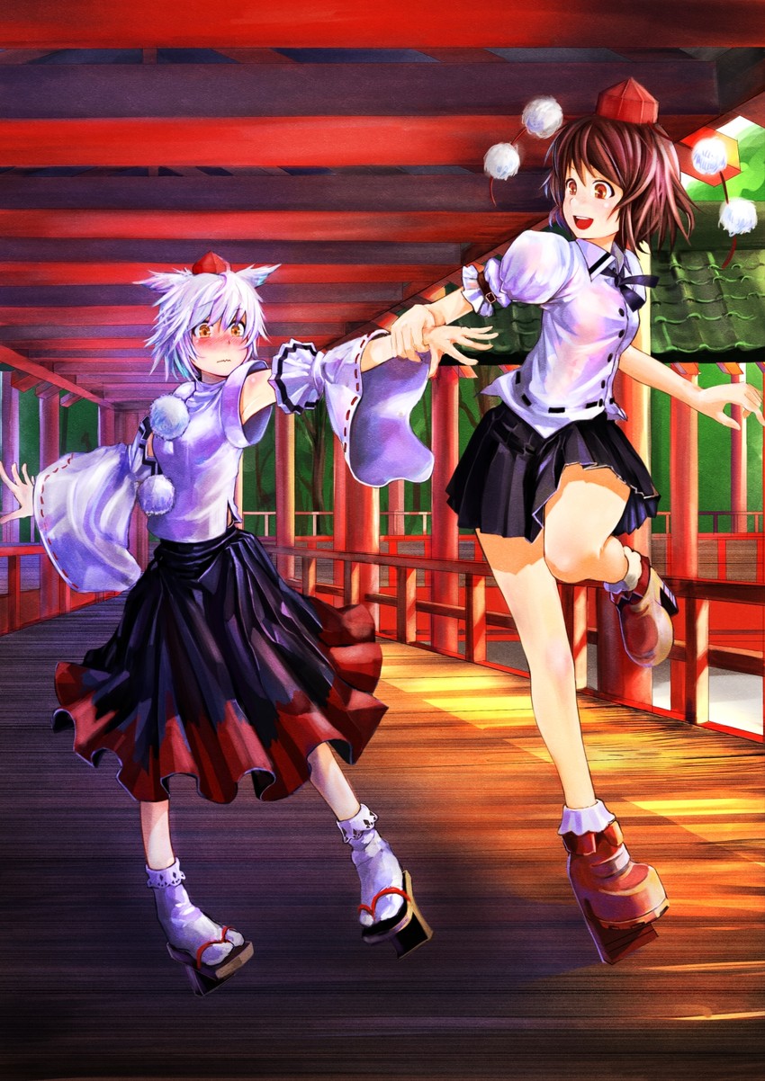 shameimaru aya and inubashiri momiji (touhou) drawn by koruse