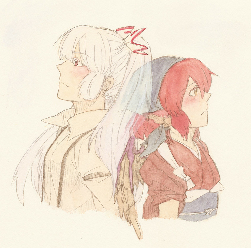 fujiwara no mokou, mystia lorelei, and okamisty (touhou and 1 more) drawn by torinone