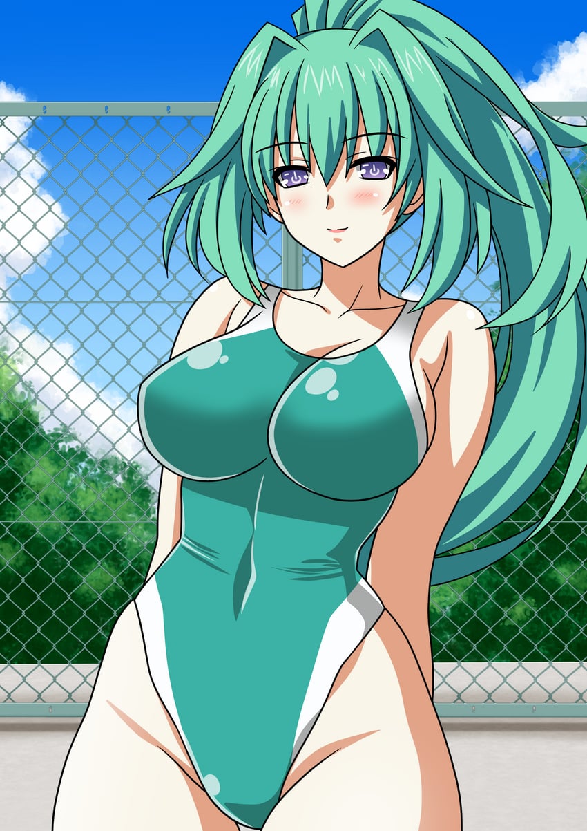 green heart (neptune and 1 more) drawn by yuuyuu_(3jjbn)