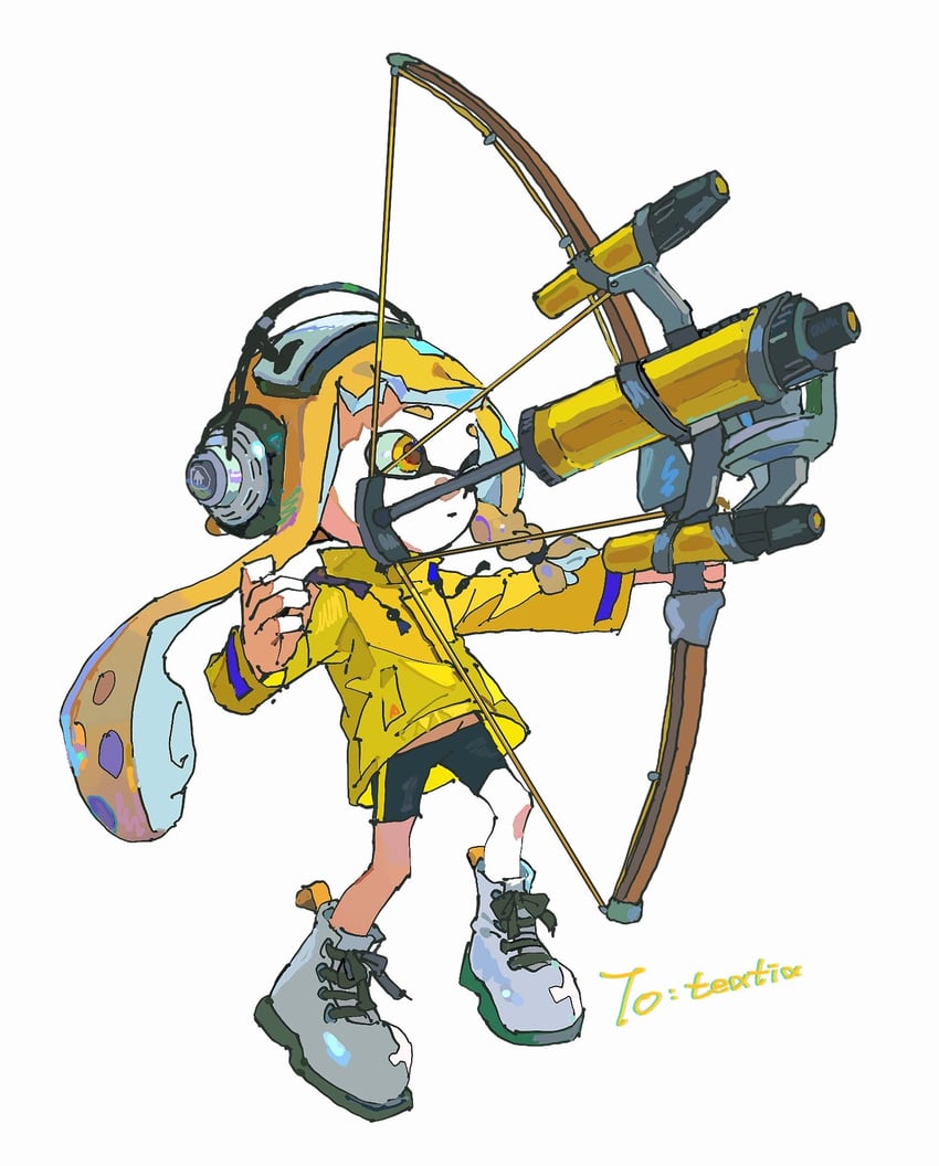 inkling player character and inkling girl (splatoon and 1 more) drawn by miko_(15476997)