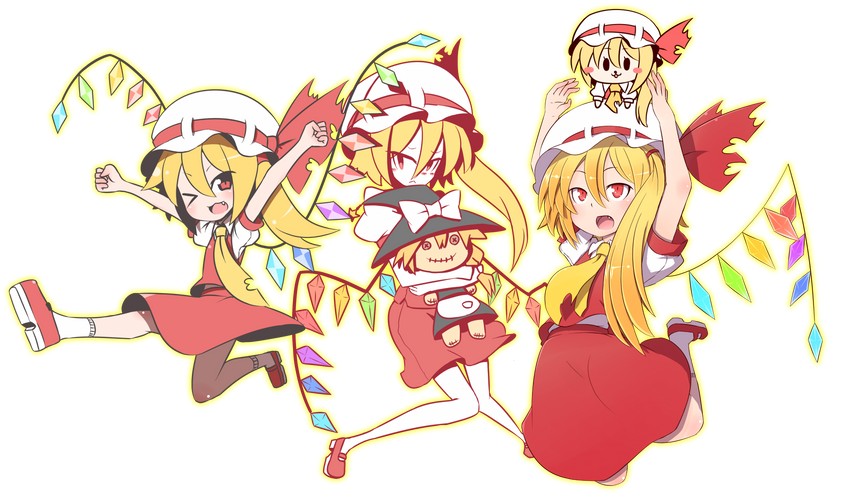 kirisame marisa and flandre scarlet (touhou) drawn by yuragi_(nukomomo)