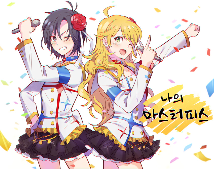 hoshii miki and kikuchi makoto (idolmaster and 1 more) drawn by mogyus