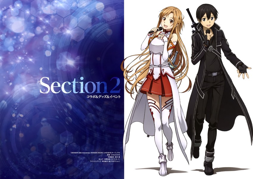 asuna and kirito (sword art online) drawn by miura_takehiro