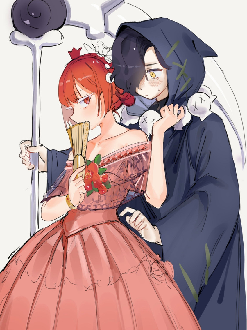 pomegranate cookie and licorice cookie (cookie run and 1 more) drawn by hufy