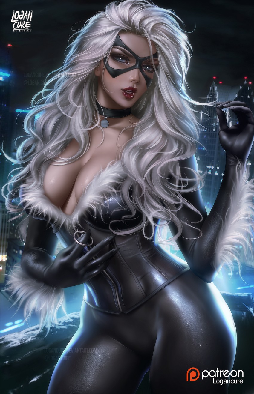 black cat and felicia hardy (marvel and 1 more) drawn by logan_cure