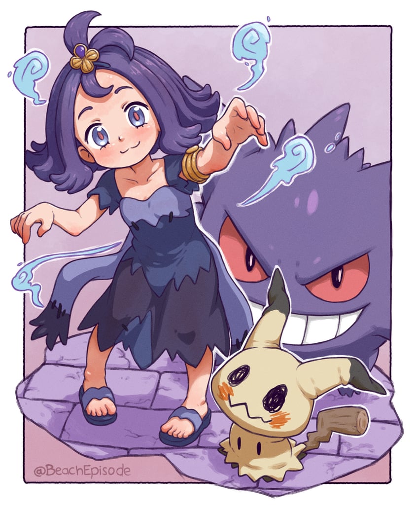 gengar, mimikyu, and acerola (pokemon and 1 more) drawn by beachepisode