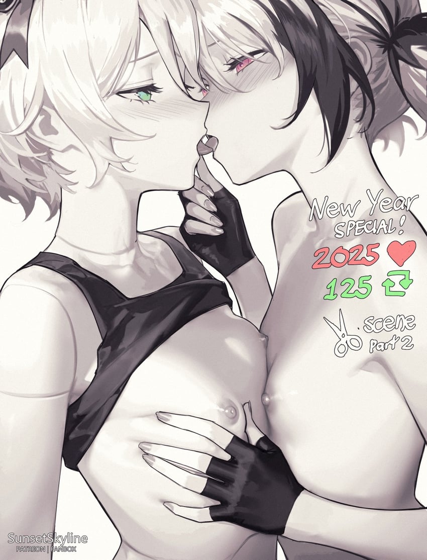gigi murin and cecilia immergreen (hololive and 1 more) drawn by sunsetskyline