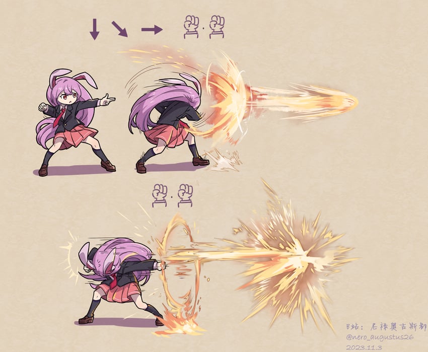reisen udongein inaba and luke sullivan (touhou and 2 more) drawn by nero_augustus