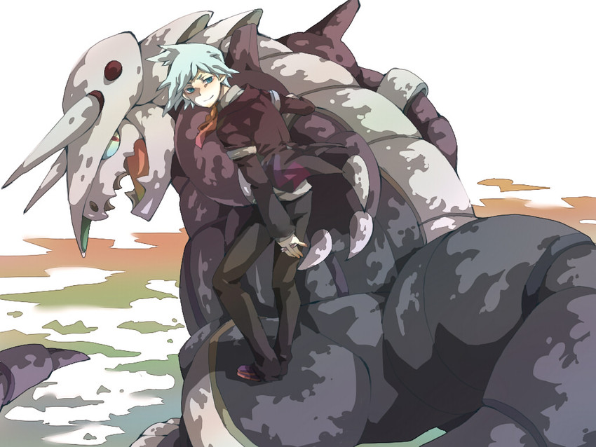 steven stone and aggron (pokemon and 1 more) drawn by saburou_(carocu)