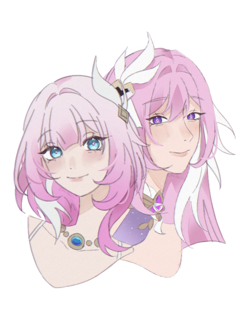 elysia, cyrene, and inoue marina (honkai and 2 more) drawn by keikeiis