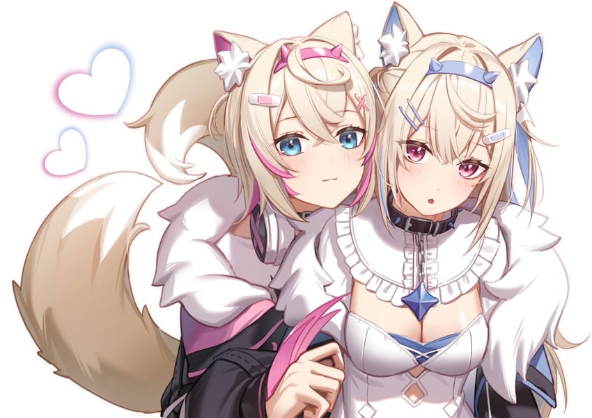 fuwawa abyssgard and mococo abyssgard (hololive and 1 more) drawn by resu_desu