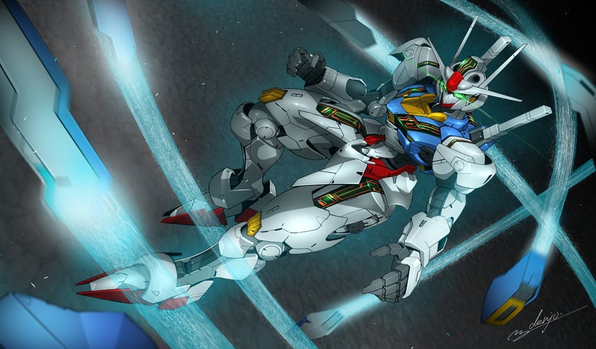 gundam aerial (gundam and 1 more) drawn by denjyou23