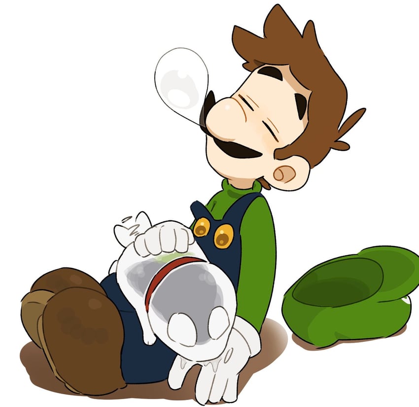 luigi and polterpup (mario and 2 more) drawn by mimimi_(mimimim9999)