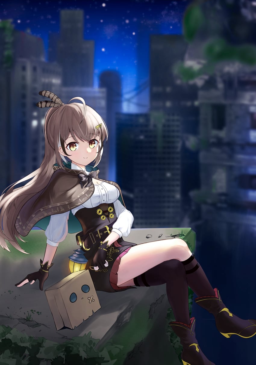 nanashi mumei and friend (hololive and 1 more) drawn by ladeka