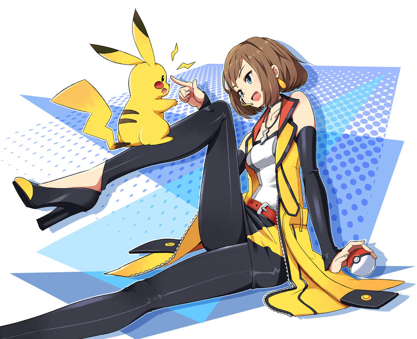 pikachu and alyssa (pokemon and 1 more) drawn by tm_(hanamakisan)