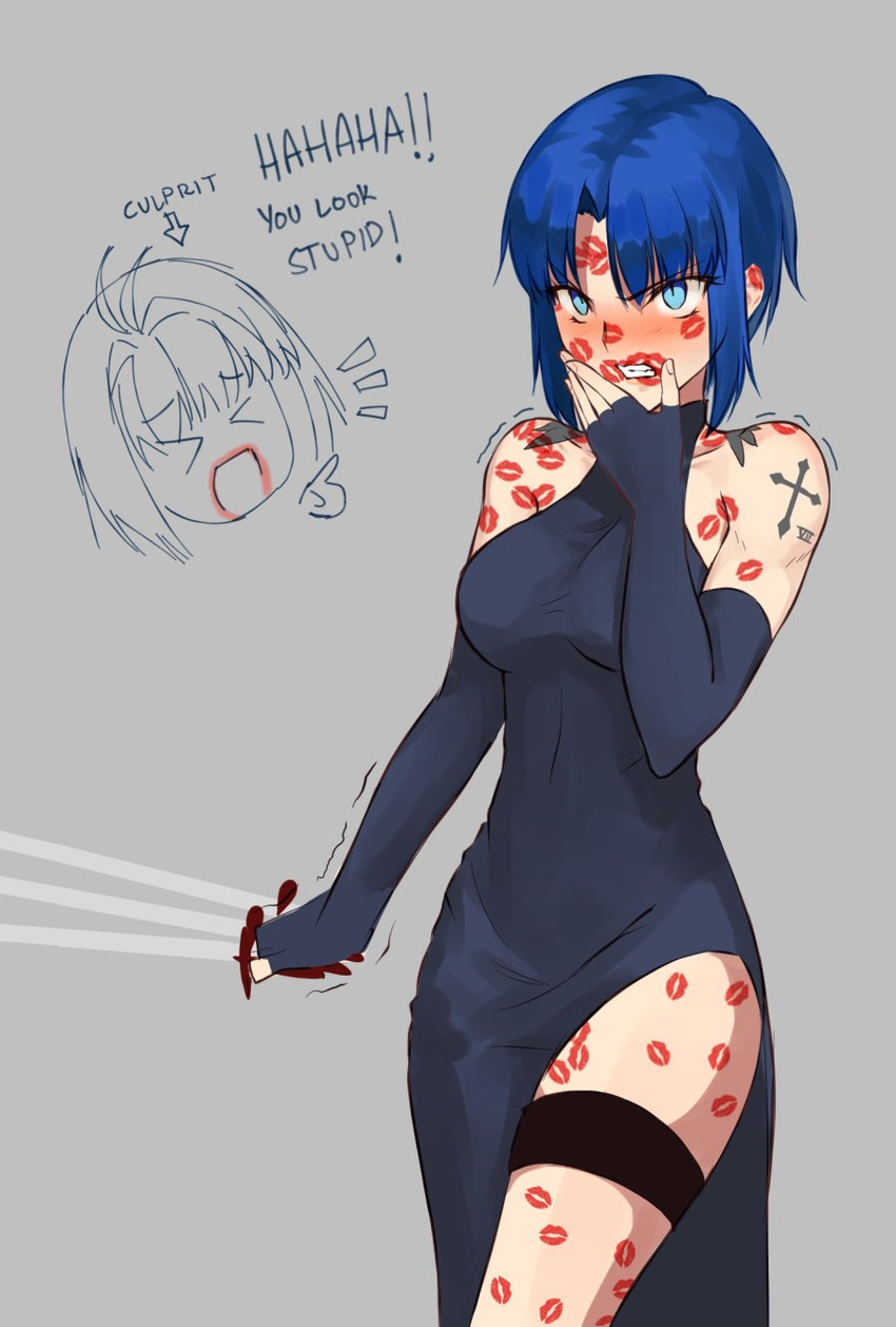 arcueid brunestud, ciel, and powered ciel (tsukihime) drawn by axia-chan