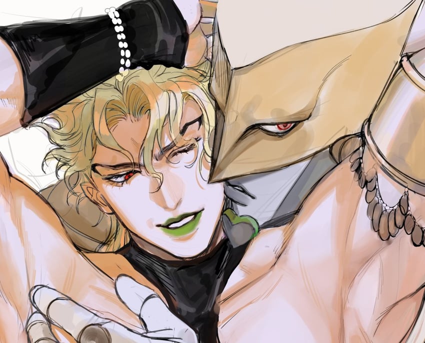 dio brando and the world (jojo no kimyou na bouken and 1 more) drawn by bustersiri