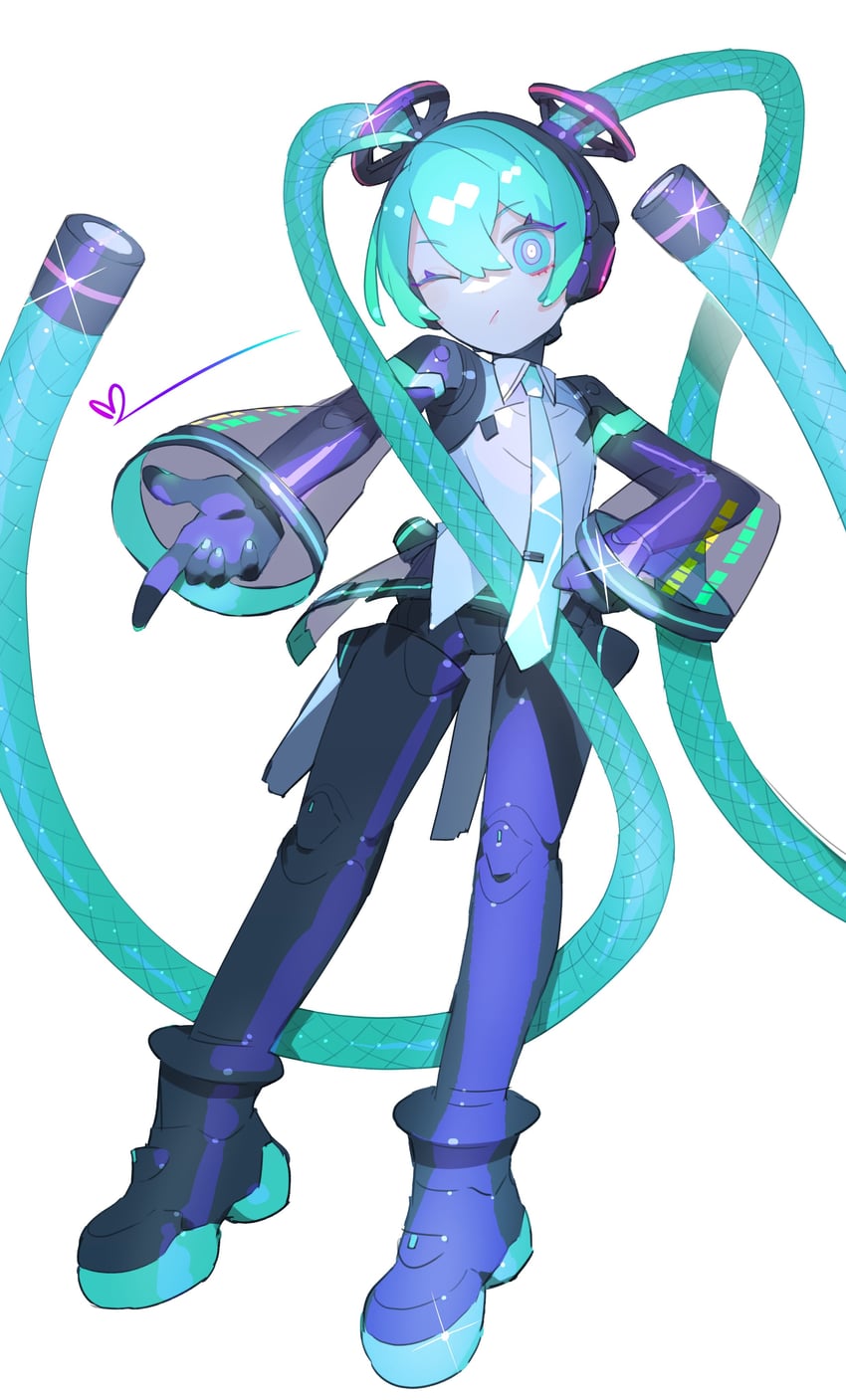 hatsune miku and proto miku (vocaloid) drawn by cheri_zao