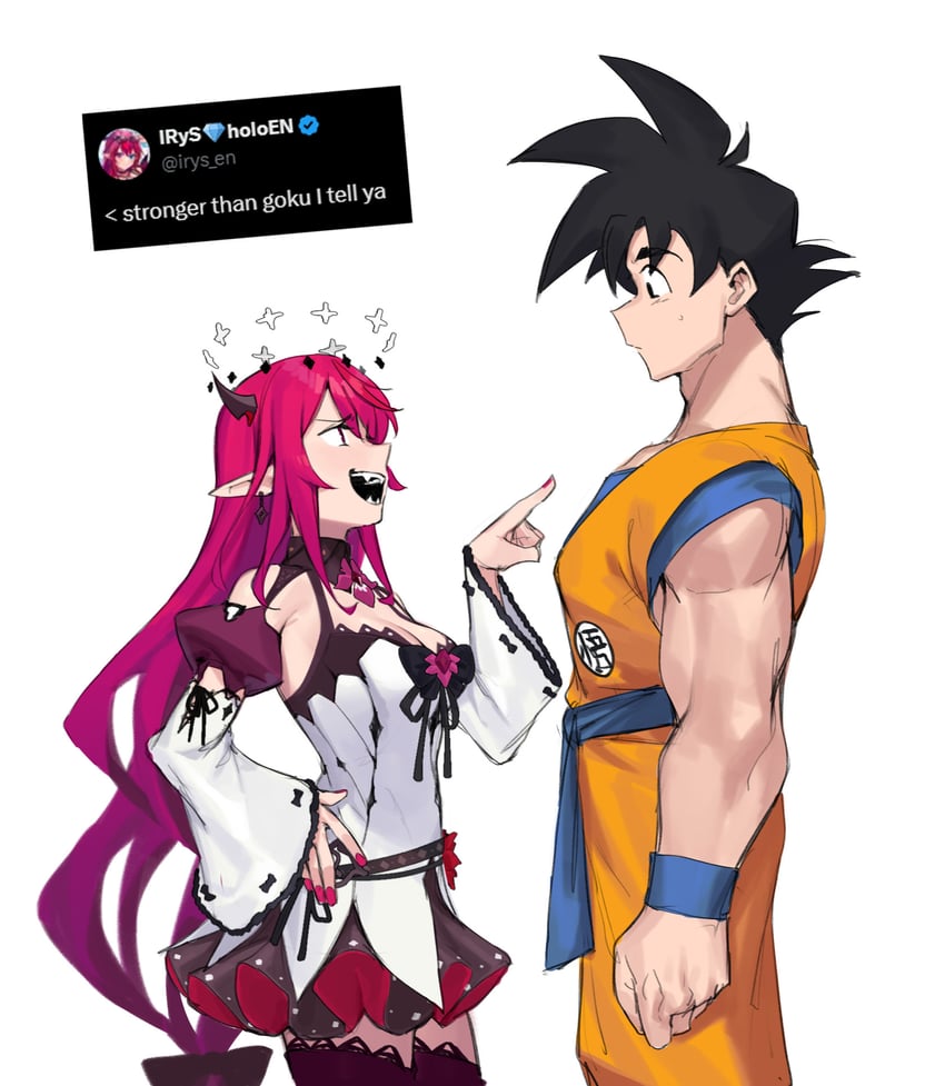son goku and irys (hololive and 3 more) drawn by dasdokter
