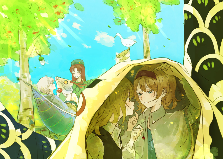 kirisame marisa, izayoi sakuya, alice margatroid, and hong meiling (touhou) drawn by menbou_(nonnontako)
