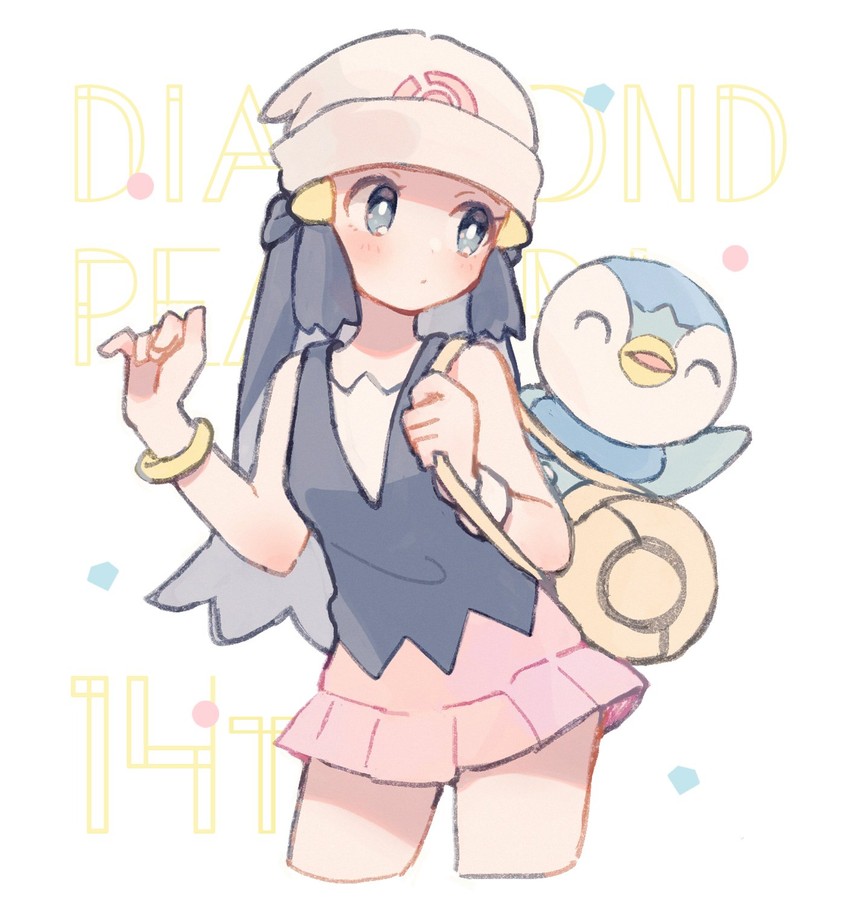 dawn and piplup (pokemon and 1 more) drawn by nig_18