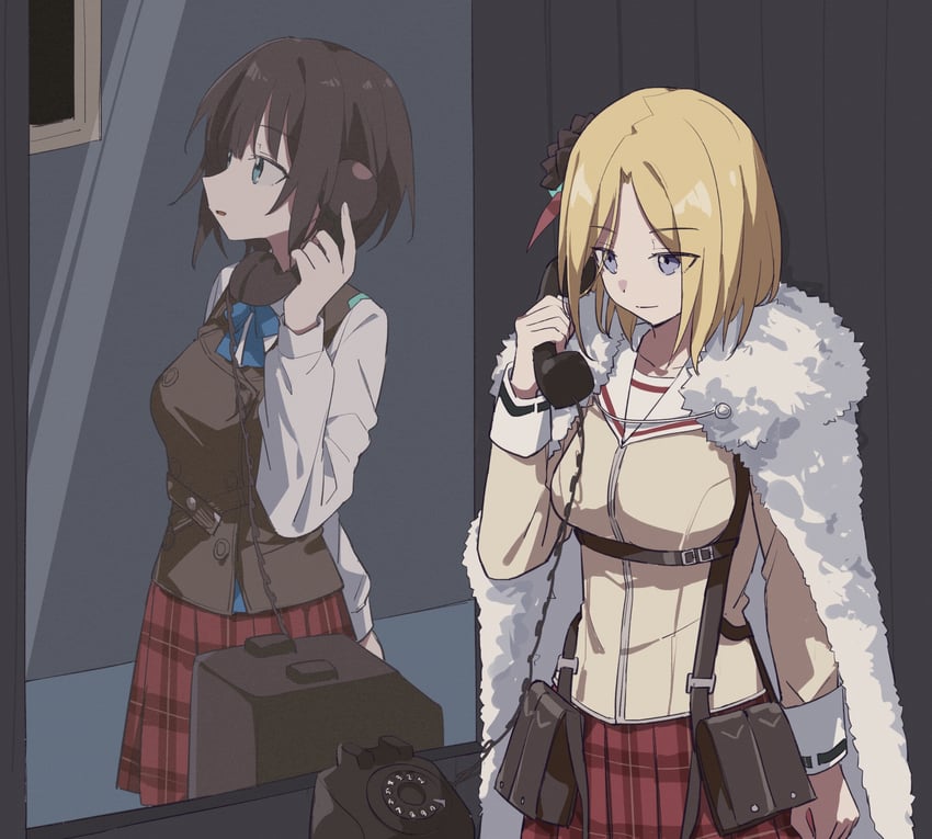 aoi erika and minase ichigo (heaven burns red) drawn by coldcat.