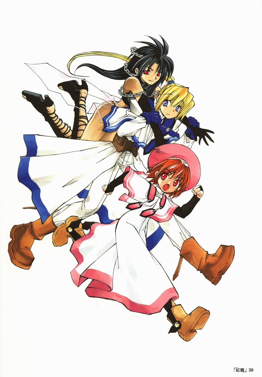 cisqua, kullweet envatilia, and rowen (elemental gelade) drawn by azuma_mayumi