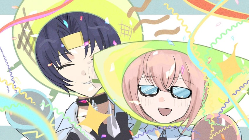 tsukishiro yanagi and asaba harumasa (zenless zone zero) drawn by piyansuke