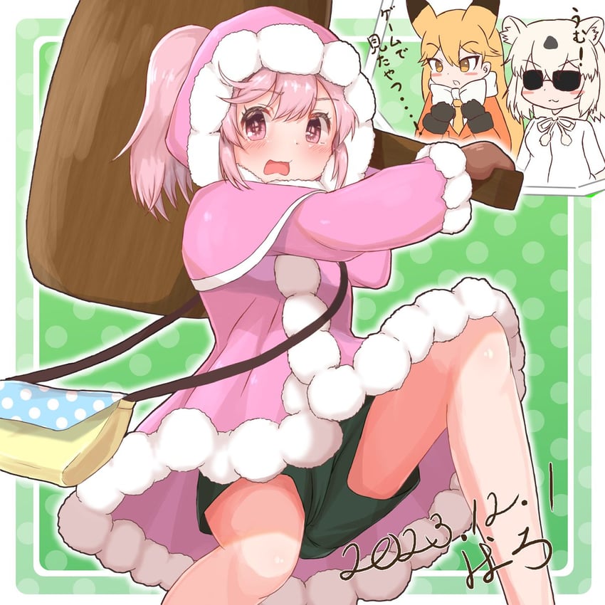 ezo red fox, nana, and polar bear (kemono friends and 1 more) drawn by baroy_baroro