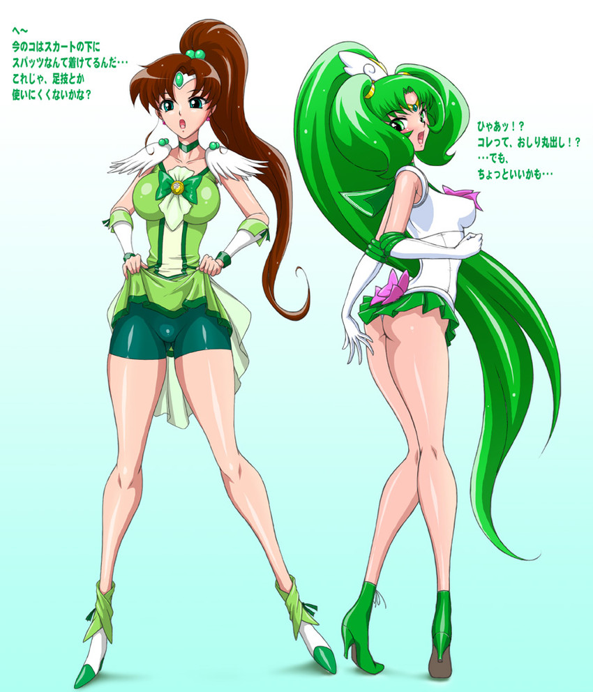 midorikawa nao, kino makoto, sailor jupiter, and cure march (precure and 2 more) drawn by vyz03110