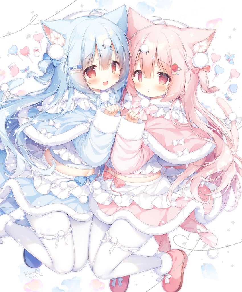 miruku and kobone (original) drawn by momozu_komamochi