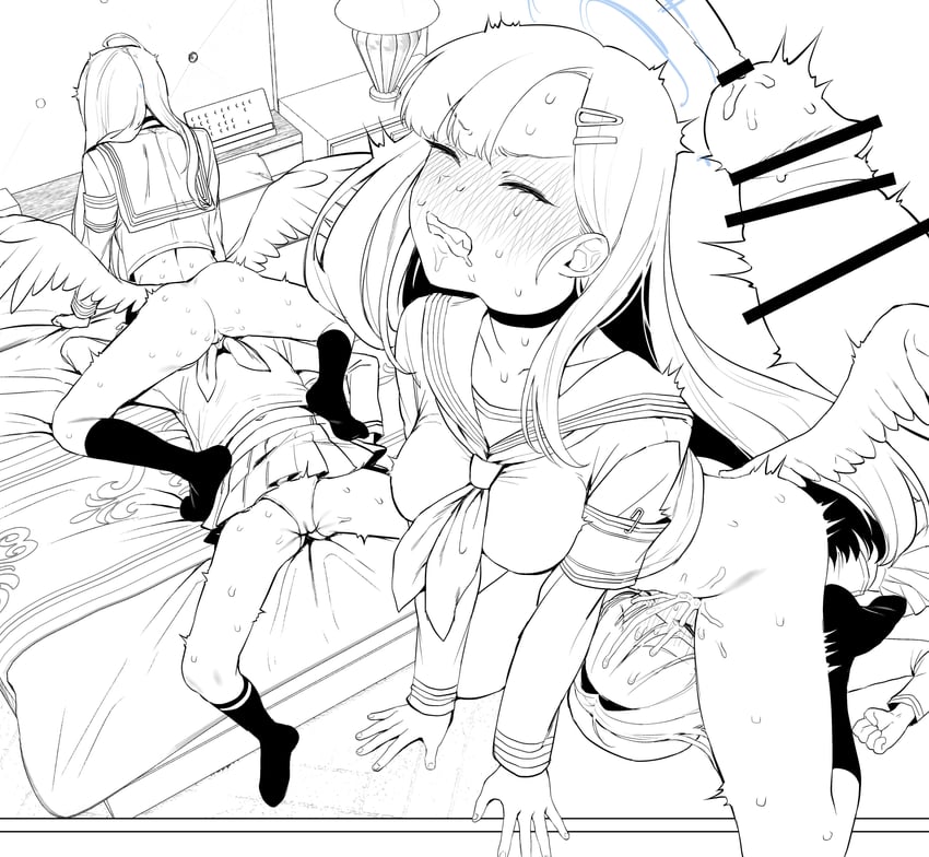 ichika and justice task force member (blue archive) drawn by inchore