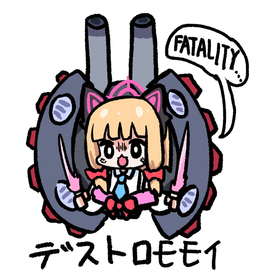 momoi and destroy gundam (blue archive and 3 more) drawn by panatisia