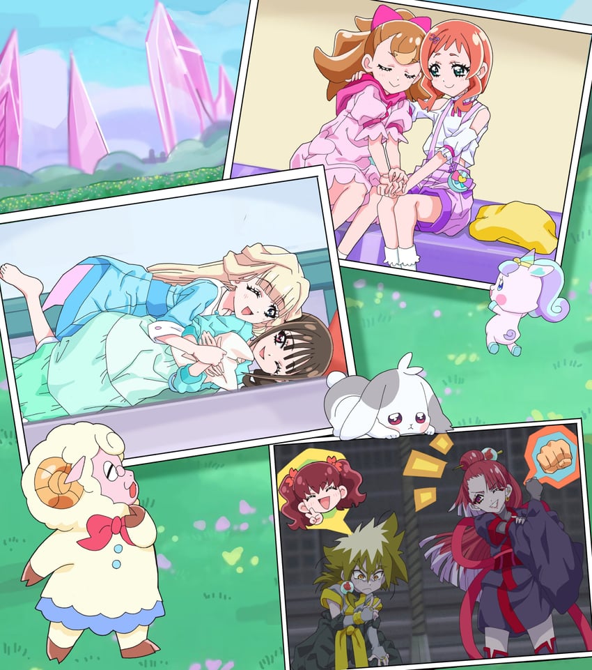 nekoyashiki yuki, inukai komugi, nekoyashiki mayu, inukai iroha, daifuku, and 4 more (precure and 1 more) drawn by masaru_(win800)