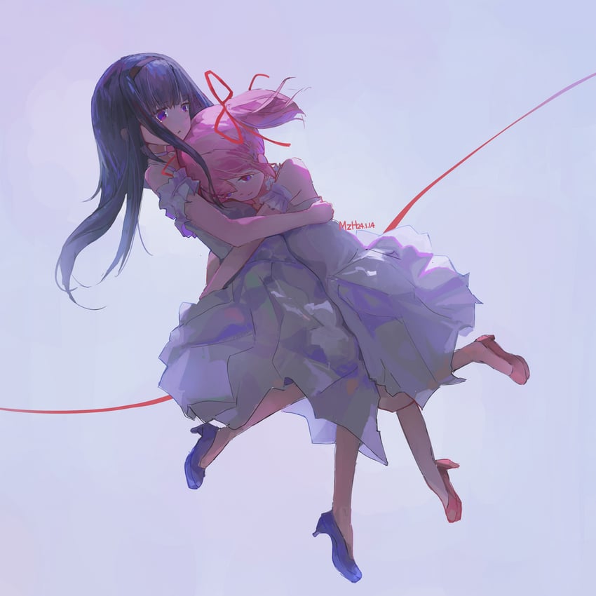 akemi homura and kaname madoka (mahou shoujo madoka magica) drawn by khxv3747