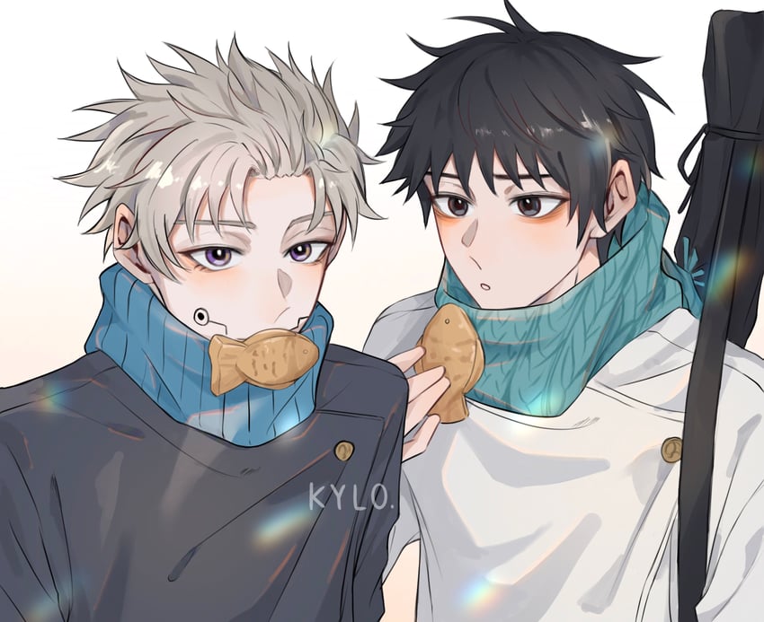 okkotsu yuuta and inumaki toge (jujutsu kaisen) drawn by kyllooelo