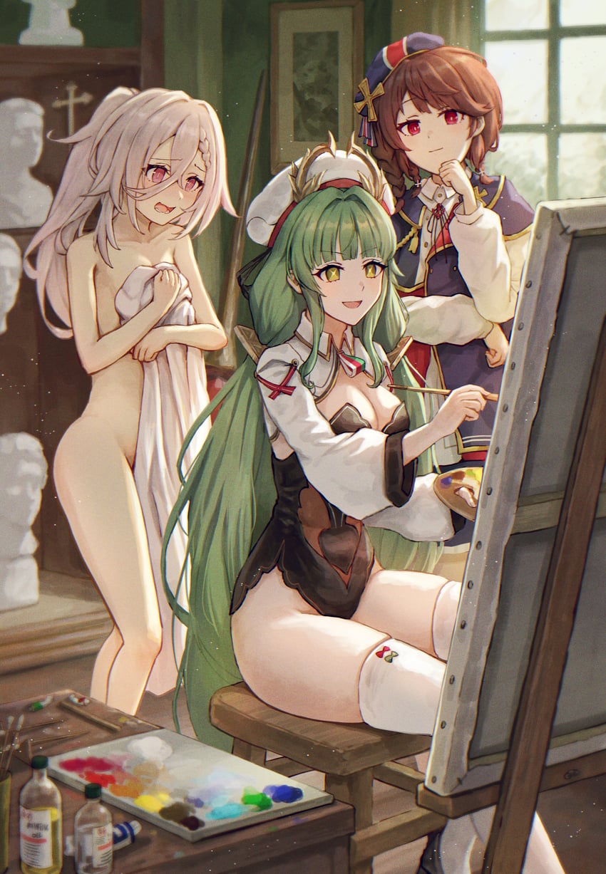 z1 leberecht maass, raffaello, and z2 georg thiele (azur lane) drawn by isome