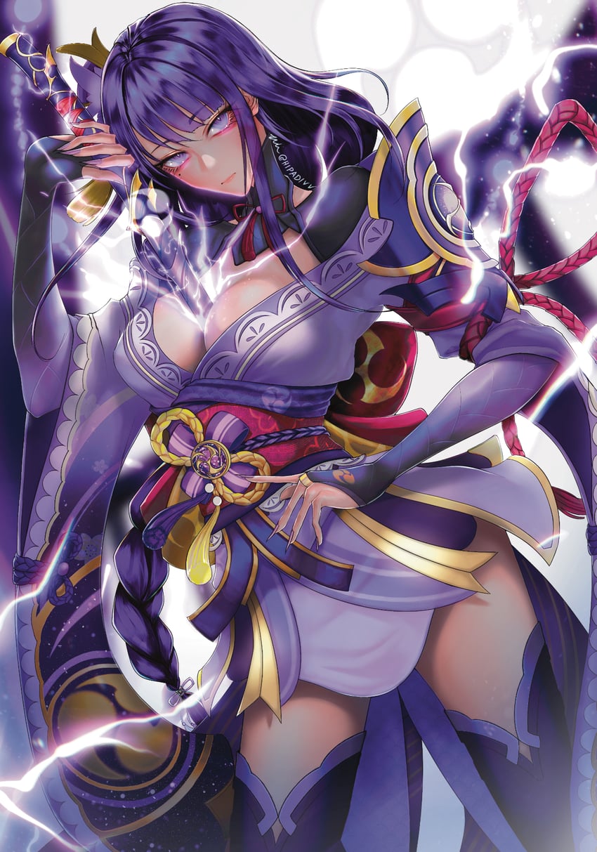 raiden shogun (genshin impact) drawn by padivv