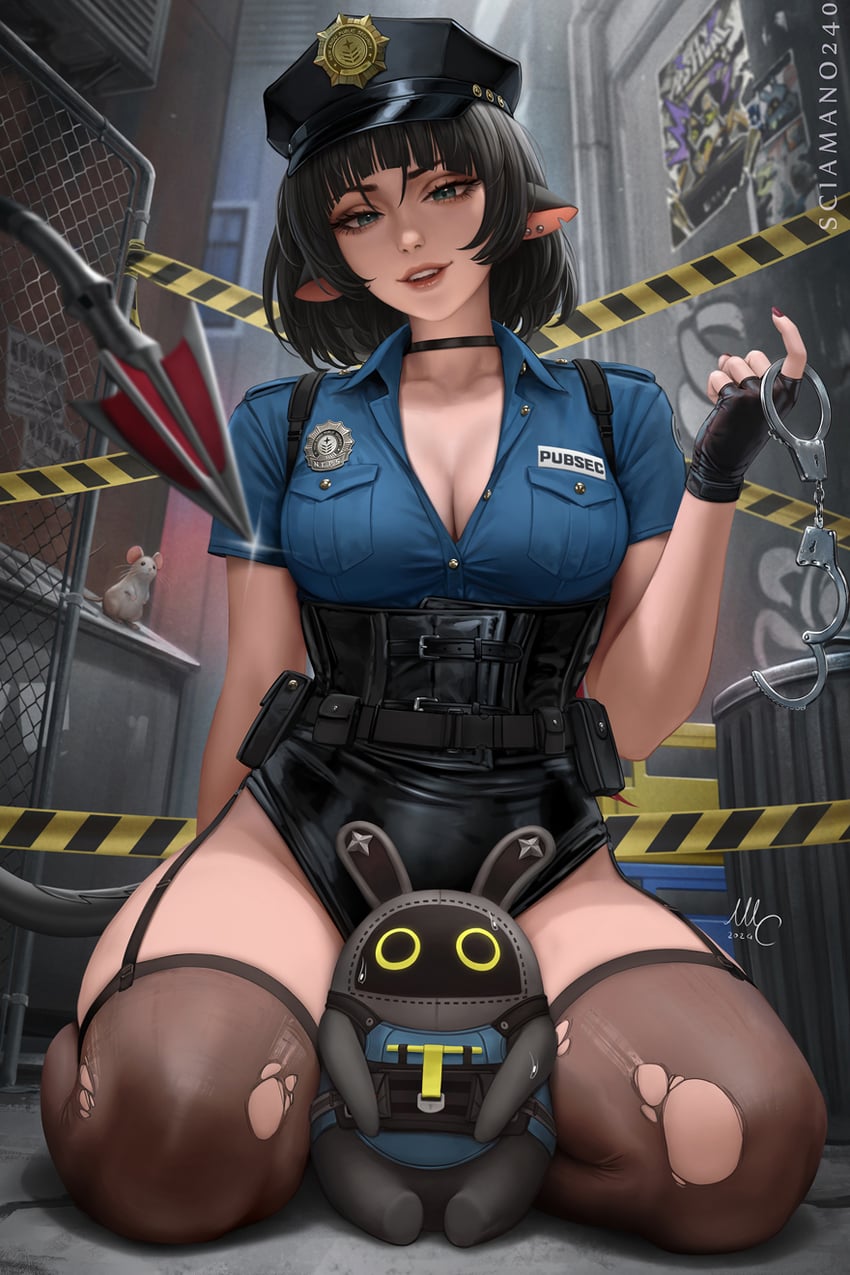 jane doe and securityboo (zenless zone zero) drawn by sciamano240