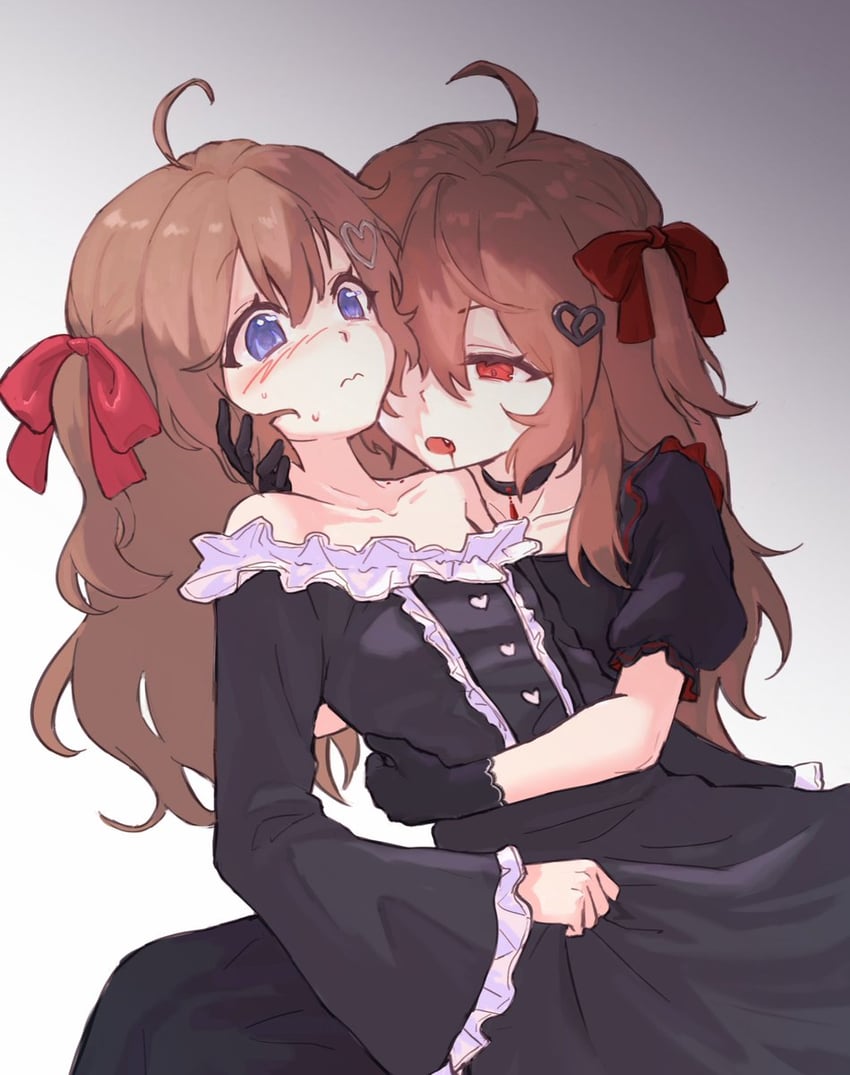 neuro-sama and evil neuro-sama (vedal ai) drawn by fiansand