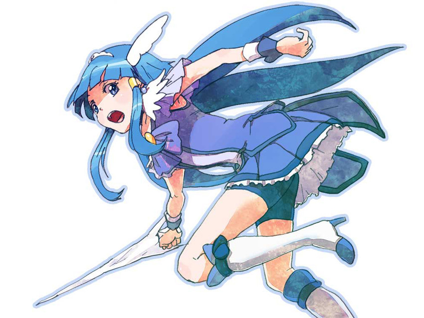 aoki reika and cure beauty (precure and 1 more) drawn by azuma_yukihiko
